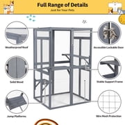 COZIWOW Catio Outdoor Cat Enclosure Window Access, Wooden Cat House Cage Indoor