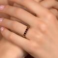 thumbnail image 4 of Gem Stone King 10K Yellow Gold Red Garnet and Black Onyx Wedding-Bands Ring for Women | 0.86 Cttw | Round 3.5MM | Gemstone January Birthstone | Size 6, 4 of 6