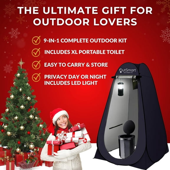 Outdoor Portable Toilet Set for Adults with Camping Night Lantern, Folding  Toilet, Pop Up Privacy Tent and Carry Bags, Multipurpose Potty, Washable and Foldable for RV Travel