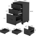 thumbnail image 2 of Triebsigns 3 Drawer Rolling File Cabinet, Modern Wooden Office Filing Cabine for Home Office Under Desk (Black), 2 of 5