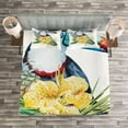 thumbnail image 3 of Ambesonne Tropical Quilted Bedspread Set 3 Pcs, Toucan Bird Exotic, Queen Size, Multicolor, 3 of 3