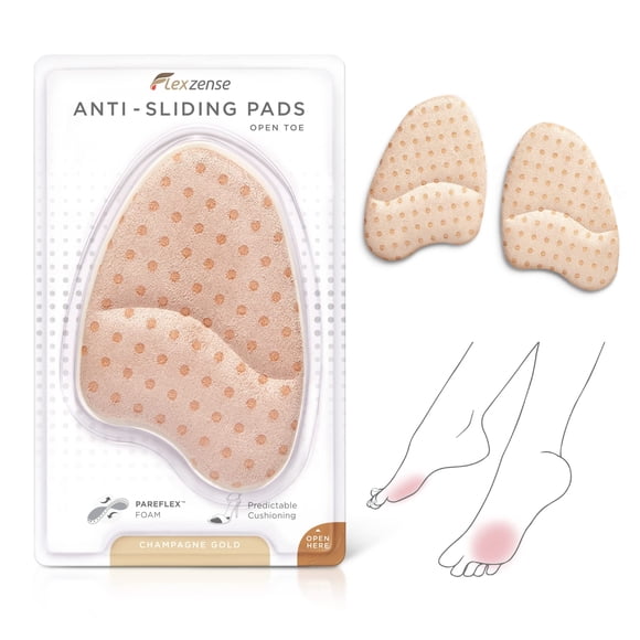 Almohadillas antideslizantes FLEXZENSE para zapatos con punta abierta, 1 par