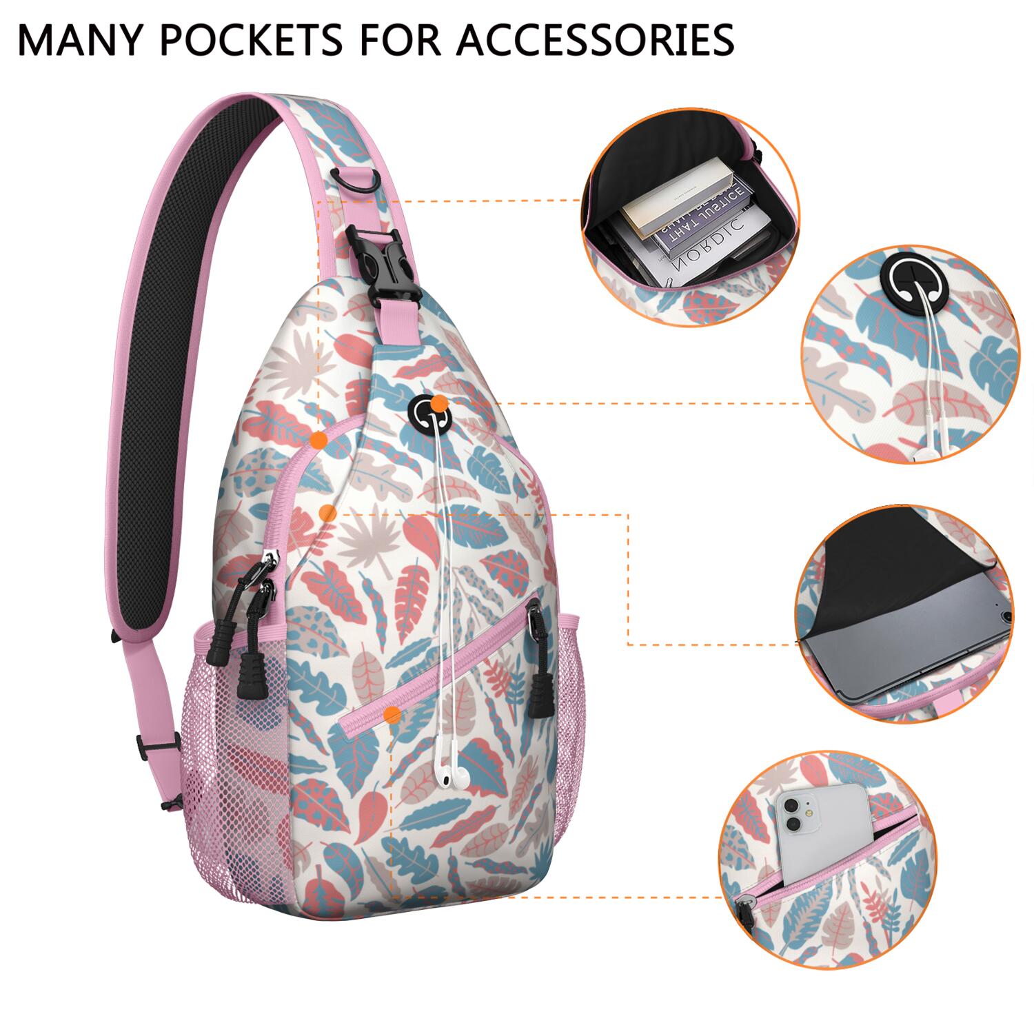 Hawaiian Jungle Crossbody Bag - Durable & Comfortable Sling Bag - Anti-Theft Design for Commuting, Biking, Urban Lifestyle