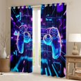 thumbnail image 2 of Homewish 3D Gamepad Player Black Out Curtains for Boy, Futuristic Glitter Stripes Curtains Pack of 2 (42x63 Each), Video Game Lover Bedroom Curtains, Window Curtains Bedroom Decor, 2 of 6