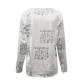 thumbnail image 5 of Blusa informal con estampado de cuello en V y manga larga con cremallera a la moda para mujer Pompotops  gfhjh11447, 5 of 5