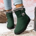 thumbnail image 5 of Fsgntruao Snow Boots for Women Fashion Winter Shoes Warm Round Toe Mid Heel Medium Tube Boots, 5 of 6