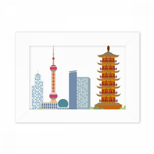 Chine Architecture TV Tour Point de Repère Modèle Photo Monter Cadre Image Art Peinture Bureau 5 X 7 Pouces