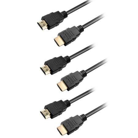 Insten 3-Pack Ultra Series - 3' 3FT High Speed Hdmi ver 1.3 Cable For 3D Full HD Blu-Ray DVD PS4 PS3 Xbox 360 One HDTV