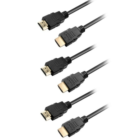 Insten 3-Pack Ultra Series - 3' 3FT High Speed Hdmi ver 1.3 Cable For 3D Full HD Blu-Ray DVD PS4 PS3 Xbox 360 One HDTV