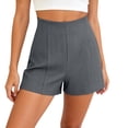thumbnail image 2 of Dress Shorts for Women High Waisted Trouser Summer Business Womens Dressy Casual Pleated Wide Leg Shorts Gray L, 2 of 4