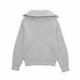 thumbnail image 3 of Kilaqueen Sweaters for Women Zip Up Lapel Long Sleeve Knit Pullover Tops Solid Color Loose Fit Warm Sweater, 3 of 3