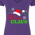 thumbnail image 4 of Inktastic Mimi Claus with Christmas Santa Hat and Snowflakes Women's V-Neck T-Shirt, 4 of 5