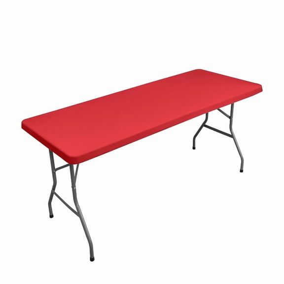 Namzi 1 Pack 120×58cm Stretch Tablecloth, Wrinkle Free Washable Elastic Table Cover, Waterproof Reusable Cloth for Indoor Banquet Wedding Party Outdoor Picnic Camping Dining Table Decor, Red
