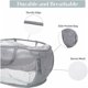 thumbnail image 4 of Cestos de ropa plegables duraderos, cesto de ropa de malla emergente con bolsillo lateral, cesto de almacenamiento de ropa plegable con asas de transporte reforzadas, 4 of 5