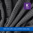thumbnail image 3 of Mainstays Cotton Waffle Bed Blanket, Grey Stone, King, 3 of 5