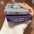 thumbnail image 6 of Dteck for iPhone 12 Case with Magnetic Stand, Compatible with MagSafe, Military Drop Protection Luxury Plating Protective Phone Cases for Women Men,Purple, 6 of 6