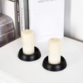 thumbnail image 3 of Candelabro de placa de hierro, placa decorativa de hierro para velas, juego de 2, soporte de pedestal para velas LED y de cera, conos de incienso, spa, bodas (2 piezas), 3 of 4