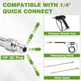 thumbnail image 4 of Pressure Washer Extension Wand Set, Stainless Steel Curved Power Washer Wand with 30°, 90° and 120° Angled Lances, 5 Spray Nozzle Tips, 1/4" Quick Connect, 4000 PSI, 4 of 7