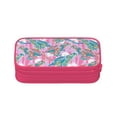 thumbnail image 2 of TEQUAN Large Capacity Pencil Case, Modern Pink Leopard Animal Pattern Pencil Pouch 2 Compartments Pencil Bag (Pink), 2 of 7