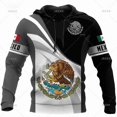 thumbnail image 3 of Sudadera con capucha con emblema nacional de Perú para hombre, ropa con estampado 3D de la bandera de España, México y Brasil, sudaderas casuales de moda Harajuku y2k, 3 of 5