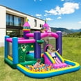thumbnail image 4 of Gymax Inflatable Unicorn-themed Bounce House 6-in-1 Kids Bounce Castle w/ 735W Blower, 4 of 10