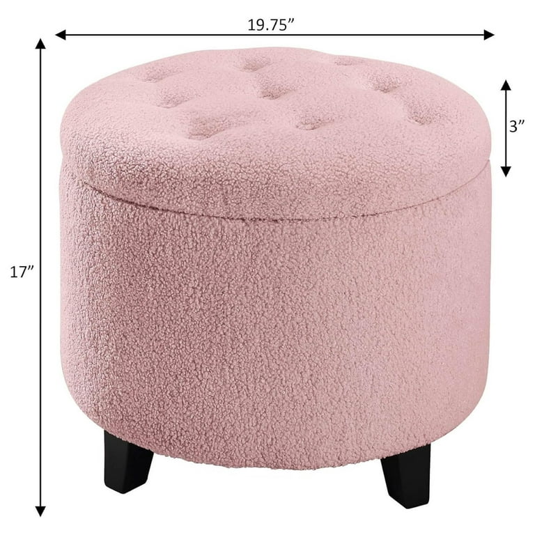 Lwory Designs4Comfort Round Upholstered Storage Ottoman 19.75