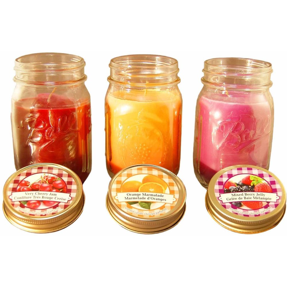 LumaBase Scented Candles, Jams and Jelly, 12 oz, Set of 3