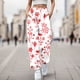 thumbnail image 2 of Gibobby pantalones de pana para mujer Pantalón deportivo sanitario con estampado floral y cintura elástica larga informal para mujer (Rojo, M), 2 of 4
