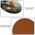 thumbnail image 5 of Fragmented Flowers 6PCS Round Microfiber Leather Bar Coasters, 11x11 cm/4.3x4.3 in, Drink Coasters for Home and Kitchen, Furniture from Water Marks and Scratches, 5 of 6