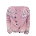 thumbnail image 5 of Cardigans for Women Trendy Vintage Polka Dot Pattern Button Down Knitted Sweater Outerwear Casual Long Sleeve Crew Neck Comfortable Fashion Light Pink M, 5 of 5
