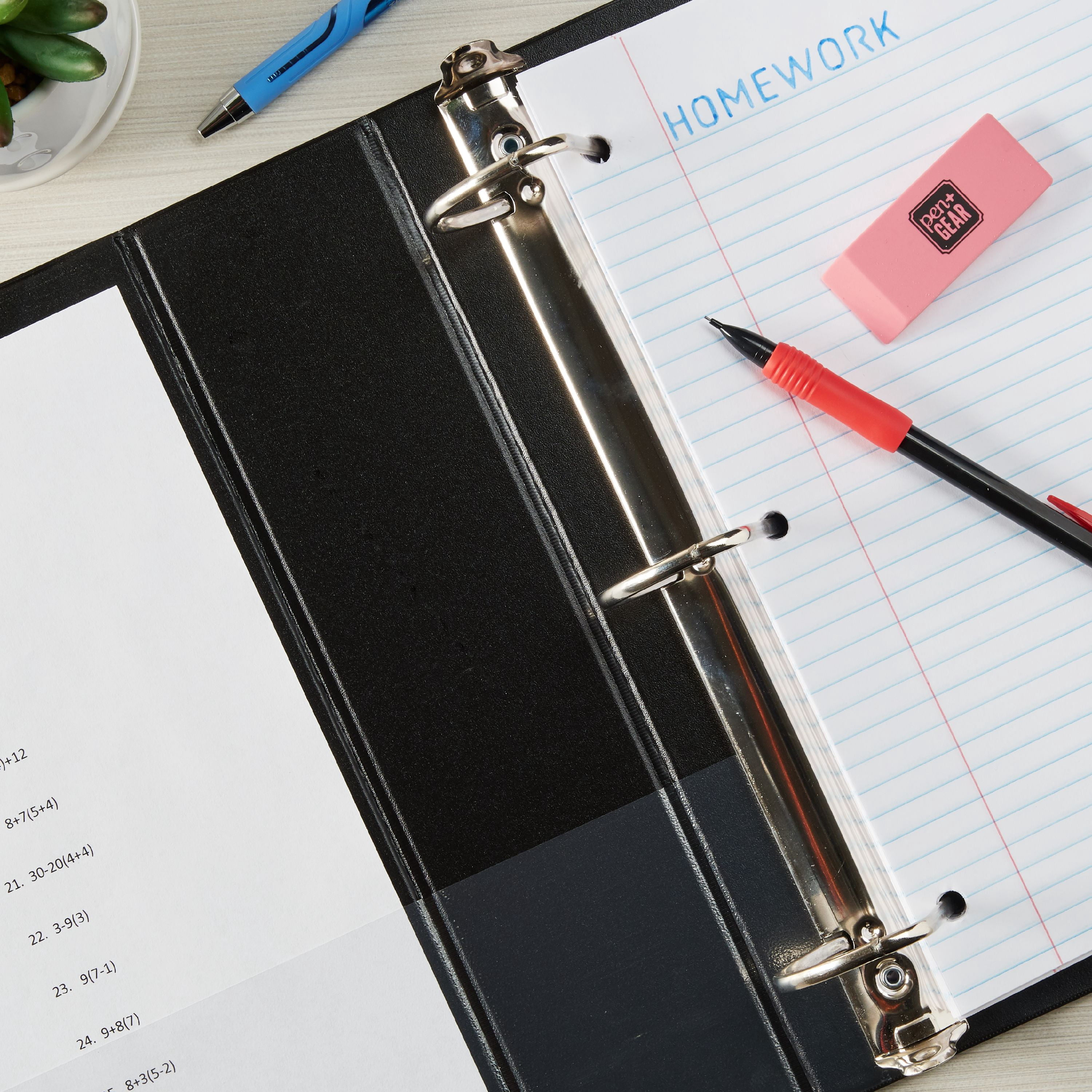 Pen + Gear 3-Ring Durable View Binder, 2” Black, Slant Ring