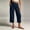 Navy, variant on PWPSG Women’s Solid Cropped Wide-Leg Linen Pants, Double-DUnrefinedstring Waist with Slant Pockets for Weekly Small Town Market Errands Blue S