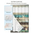 thumbnail image 4 of No Hook Shower Curtain, Coastal Starfish Extra Long Bathtub Curtains with Snap in Liner, Farmhouse Nautical Conch Seashell Wood Waterproof Washable Fabric Shower Curtain Set, 72" x 96", 4 of 9