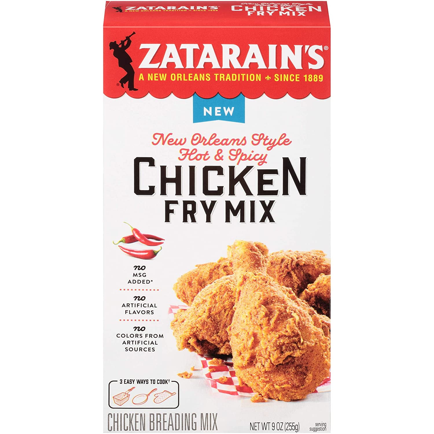 Zatarains New Orleans Style Hot & Spicy Chicken Fry Mix, 9 oz