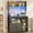 Grey, variant on Bakers Rack with Cabinet & Shelves, Farmhouse Coffee Bar Cabinet with Storage and Outlets, 6-Tier Microwave Stand with 8 Hooks and Wine Glass Holder, LED Bakers Rack for Kitchen Dining Room, Black