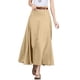 thumbnail image 1 of Falda informal de color liso y cintura alta para mujer - Cintura elástica, poliéster, versátil con camiseta/blusa, adecuada para primavera/verano, 1 of 6