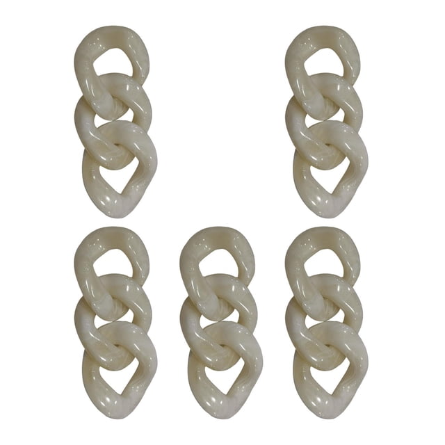 5 piezas de conectores de eslabones de decoración de cadena de eslabones de acrílico grueso para monedero, bolso, , bolso, llavero de hombro, Blanco perfecl Cadena de anillos de enlace