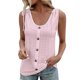 thumbnail image 1 of Playeras,Blusas y Tops,Ropa para Mujer Mujeres camisetas sin mangas Dressy Casual Mujeres sueltas cuello en U sin mangas Tops Casual Color plisado ojal verano camisas chaleco blusa (PK1, XXL), 1 of 7