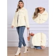 thumbnail image 2 of DARING DIVA Women's Fuzzy Teddy Pockets Button Down Faux Fur Coats XL Beige, 2 of 6