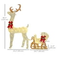 thumbnail image 3 of Outsunny Light Up Reindeer Christmas Decoration with 170 LED Lights, 3 of 10