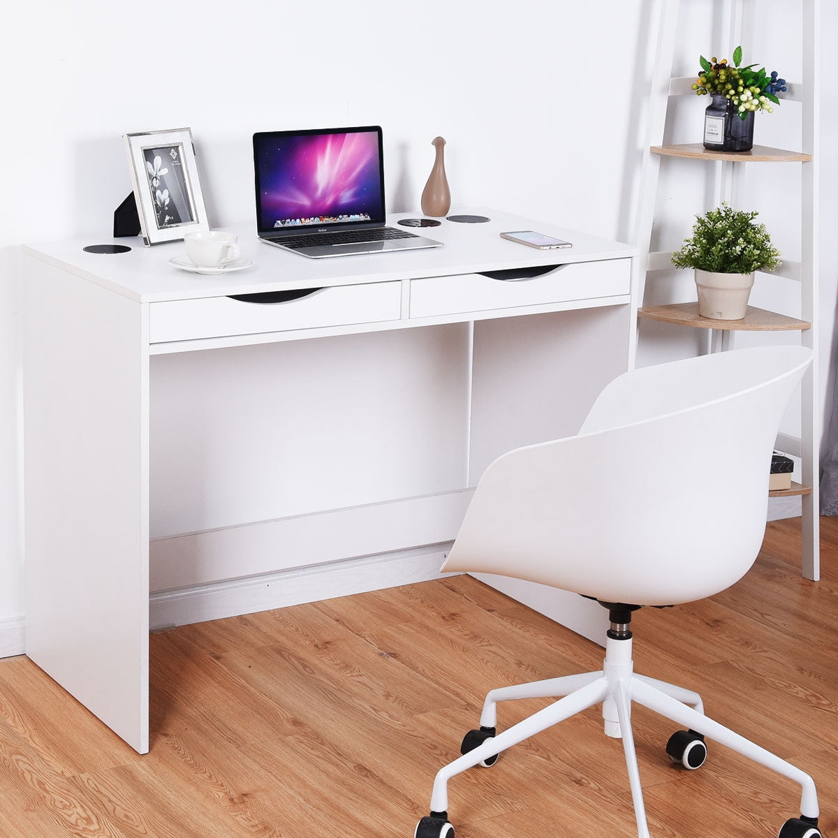 computer desk with speakers