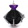 thumbnail image 3 of Vestido de niña Vestido de princesa Vestido de pasarela con cola Vestido de malla peluda con lentejuelas para niña de tamaño mediano, 3 of 6