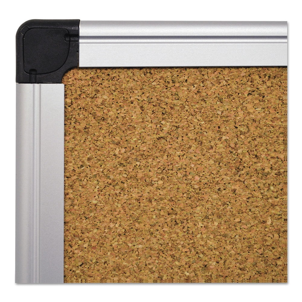 MasterVision CA031170 24 in. x 36 in. Value Cork Bulletin Board with Aluminum Frame - Tan/Silver