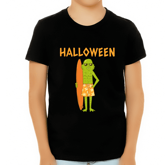 Monster Surfer Funny Halloween T Shirts for Boys Halloween Shirts for Boys Halloween Shirts for Kids