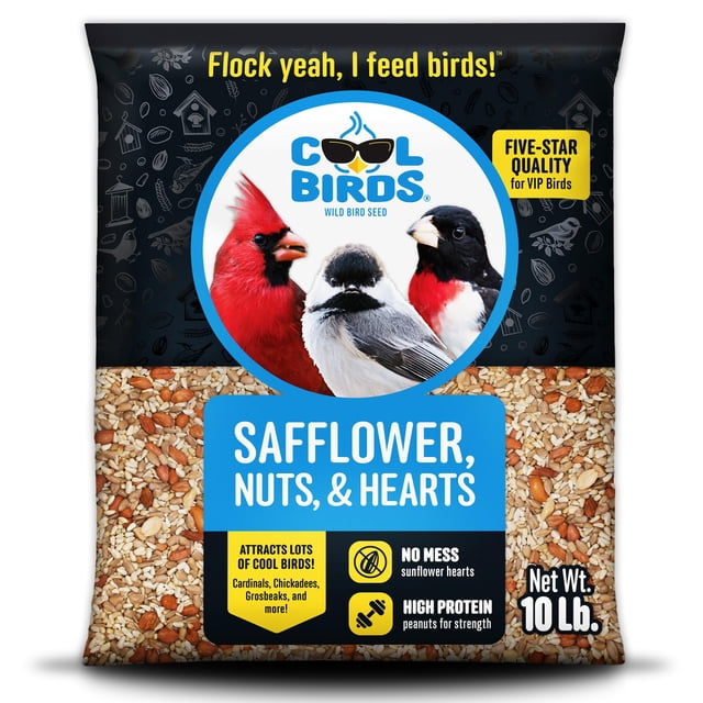Alimento para pájaros Cool Birds, cártamo, frutos secos y corazones, 4,54 kg Gourmet