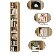 Homfa 8-Tier Wood Bookcase, 71 Tall Storage Cube Organizer with Adjustable Shelves, Nature