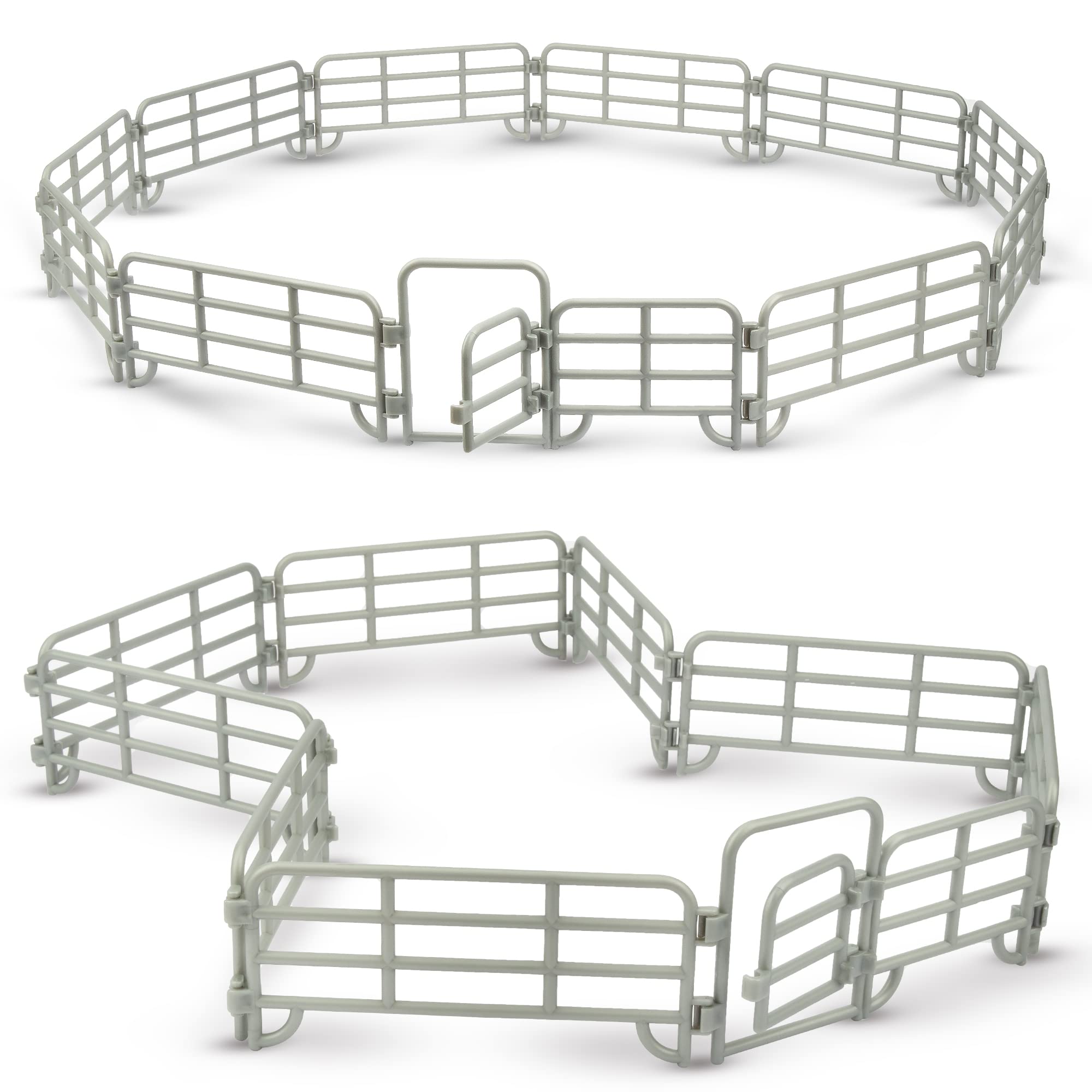 Toymany 20PCS Corral Fencing Panel Accessories Playset Includes 2 Gates
