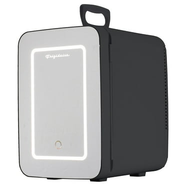 Frigidaire 6.5l, 9 Can Lighted Beauty Mirror Mini Personal Fridge Cooler, Black, EFMIS170