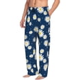 thumbnail image 2 of Uemuo Daisies Flowers Pattern Men's Wide Leg Palazzo Lounge Pants with Pockets Light Weight Loose Comfy Casual Pajama Pants-Large, 2 of 9