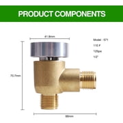 Upgraded Brass RV Vacuum Breaker Check Valve, 571-VAC-CHK-A Camper Trailer Flusher Check Valve fit for b&b Model 571 Check valve Replace Leaking Vacuum Breaker on Black Tank System 1/2 DN Male